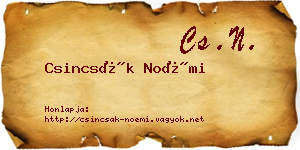Csincsák Noémi névjegykártya
